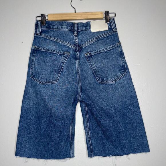 Citizen’s of Humanity Ayla Raw Hem Jean Shorts Cut-Off Babylonia Blue 23 - Picture 7 of 8